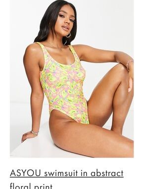 Neon Floral One-Piece Swimsuit - Pink & Lime